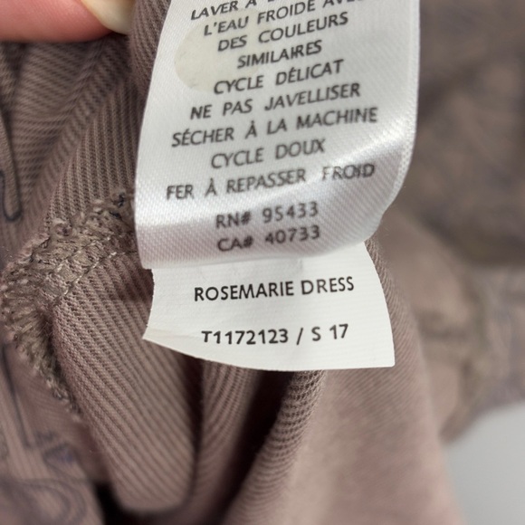 TOAD & CO ROSEMARIE DRESS IN COCOA QUINTO LINE PRINT L Organic Cotton Stretch - Picture 5 of 8